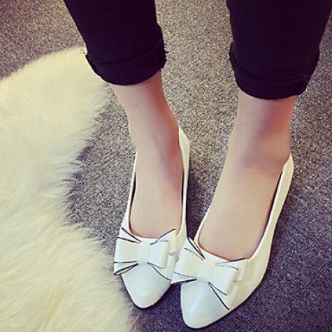 Women's Flat Heel Pointed Toe Fashion Pumps Bowknot Shoes